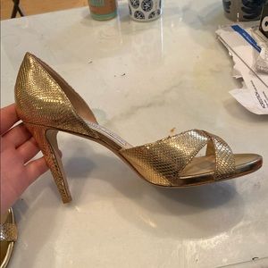 Gold Jimmy Choo Heeled Sandals